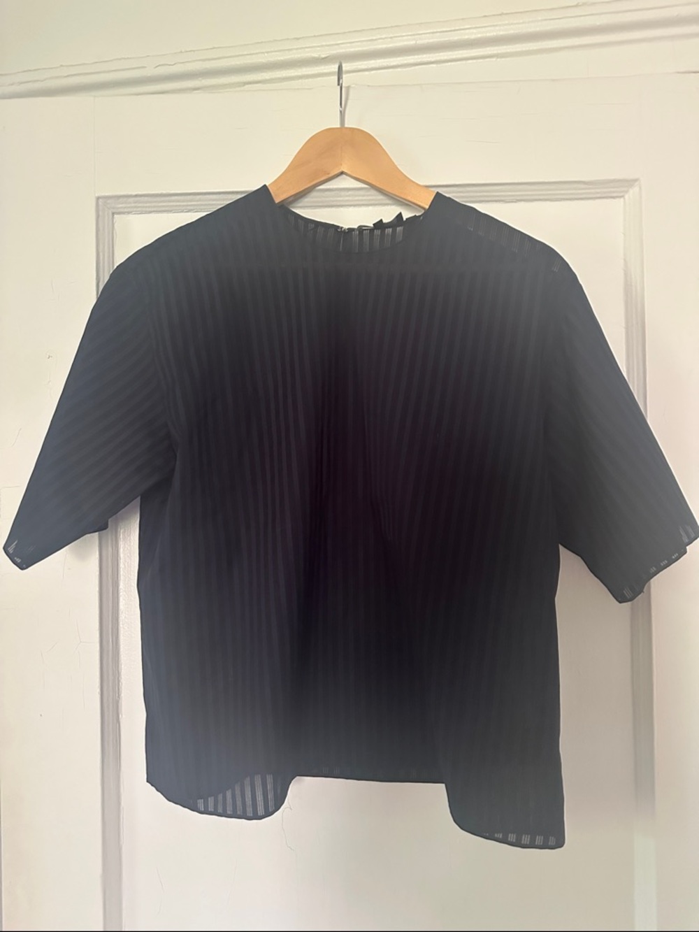 Theory sheer cotton striped tee